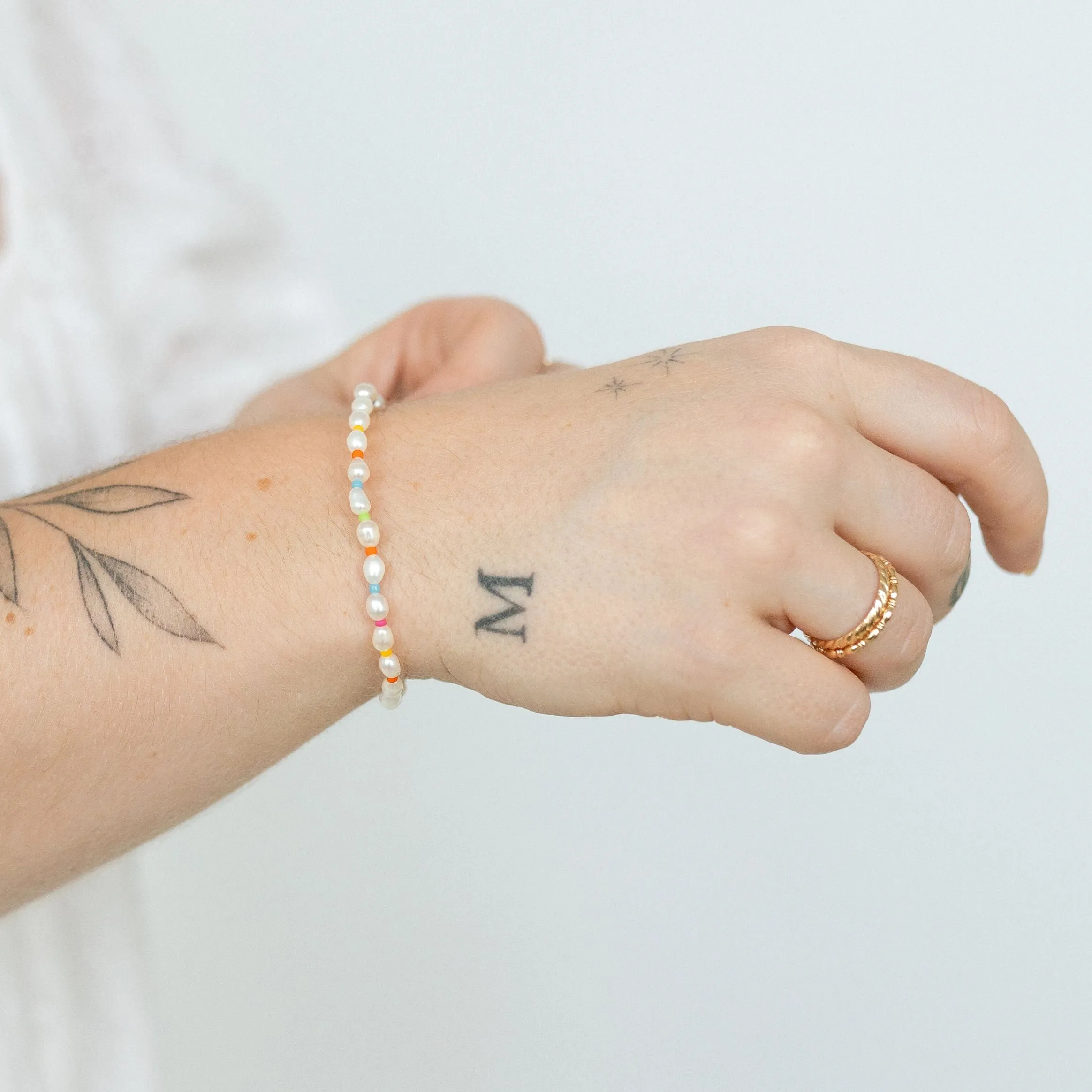 Rainbow Pearl Beaded Bracelet