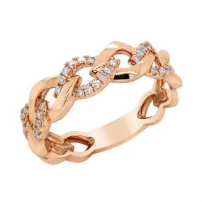 ROSE GOLD FASHION RING WITH 36 ROUND CUT DIAMONDS, .18 CT TW