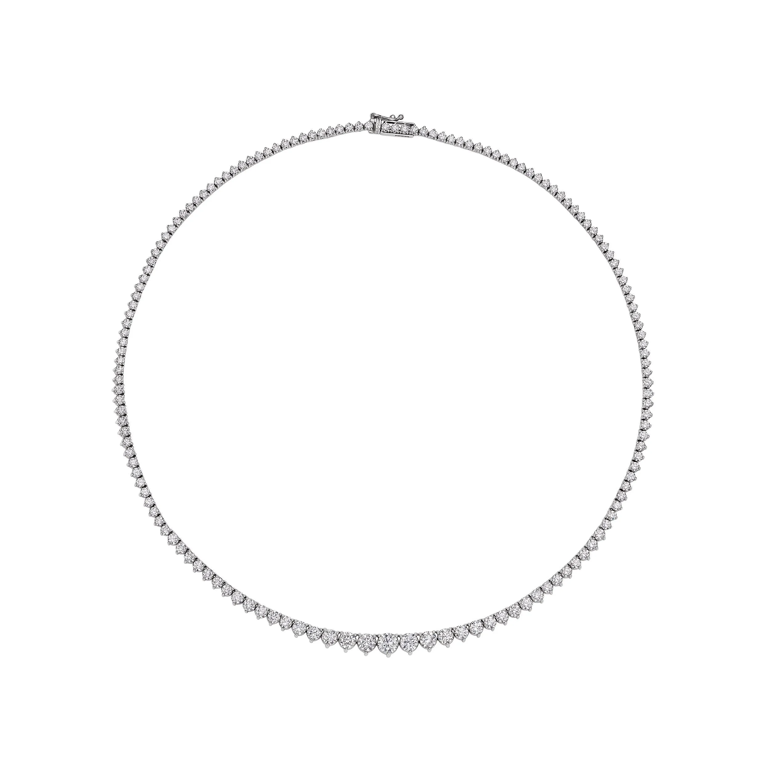 Round Cut Diamond Riviera Necklace, 18 CT