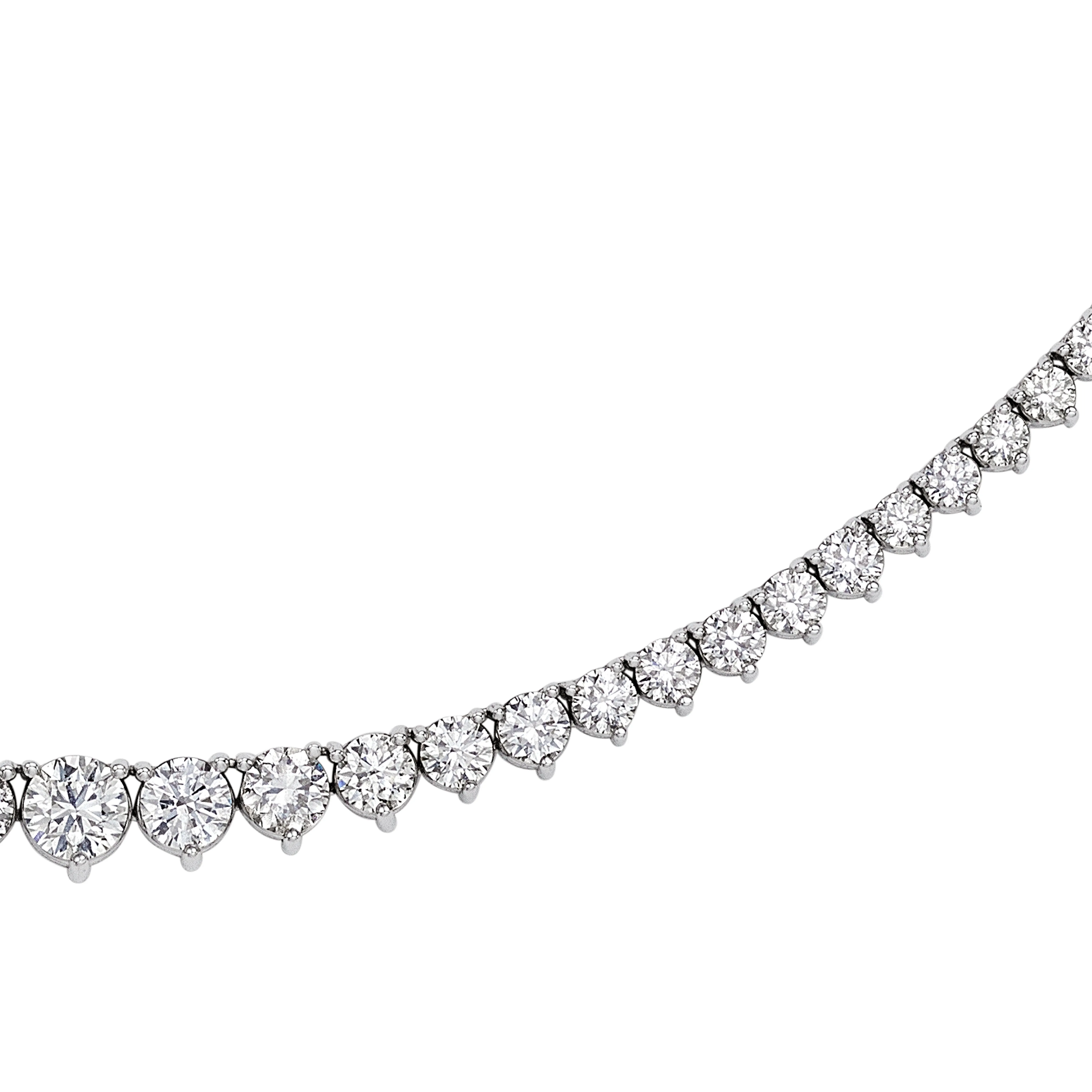 Round Cut Diamond Riviera Necklace, 18 CT