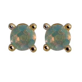 Round Opal Earrings 3mm