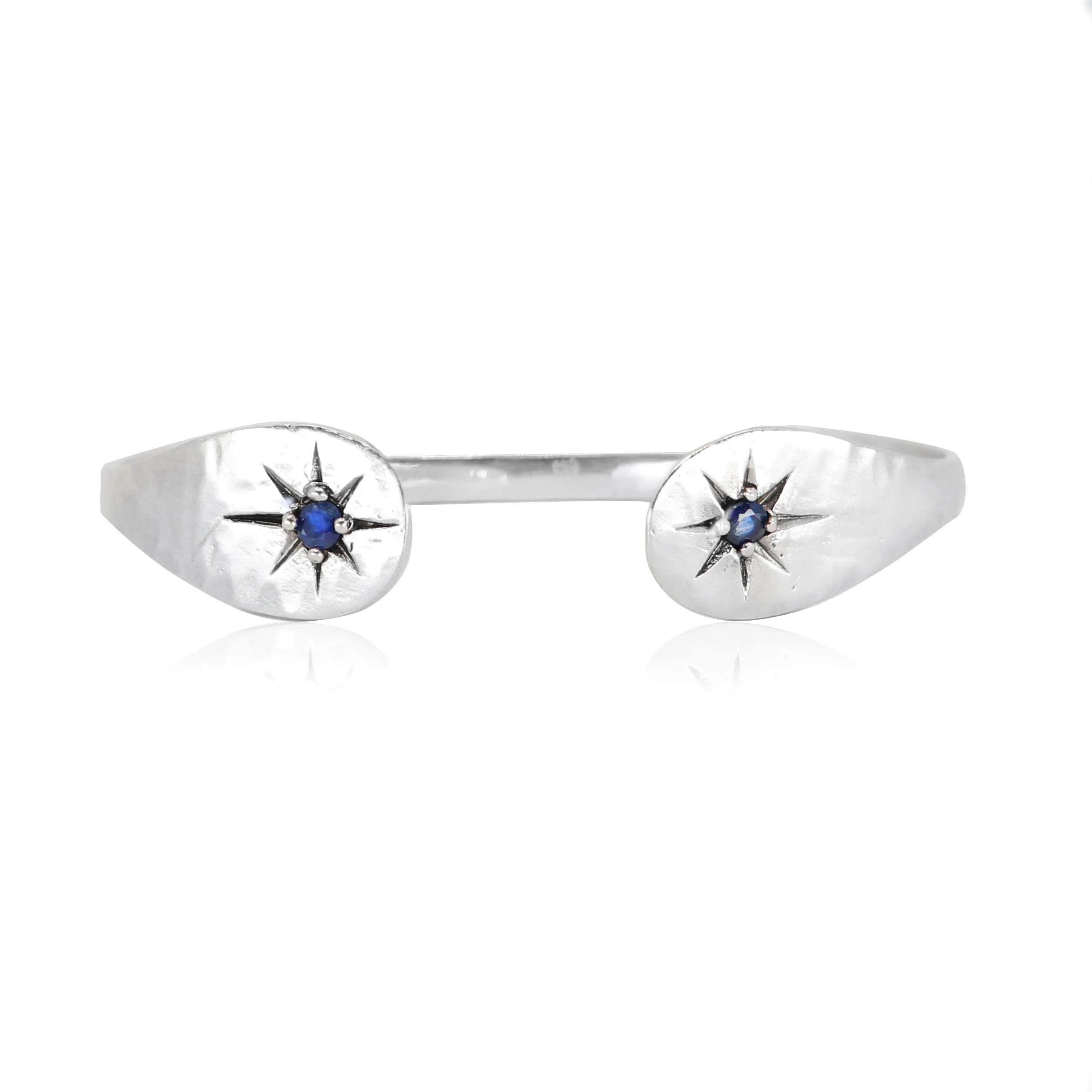 Sapphire Star Silver Cuff