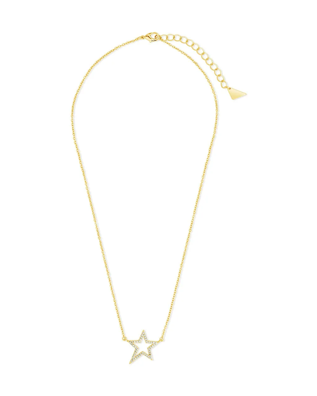 Stationed CZ Star Outline Necklace