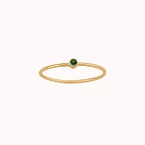 Tiny May Birthstone Ring ∙ Emerald