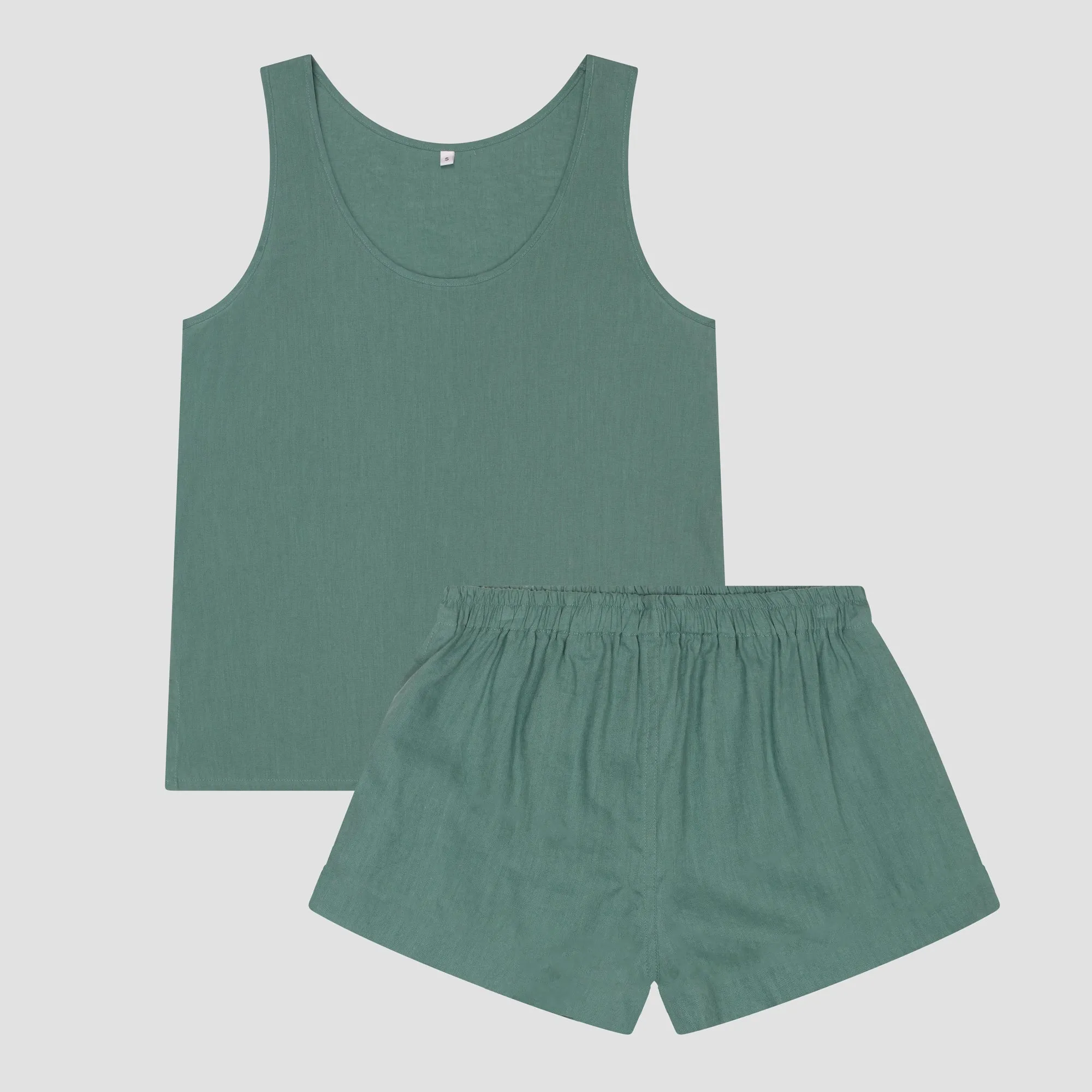 Tranquil Green Linen Women's Cami Set