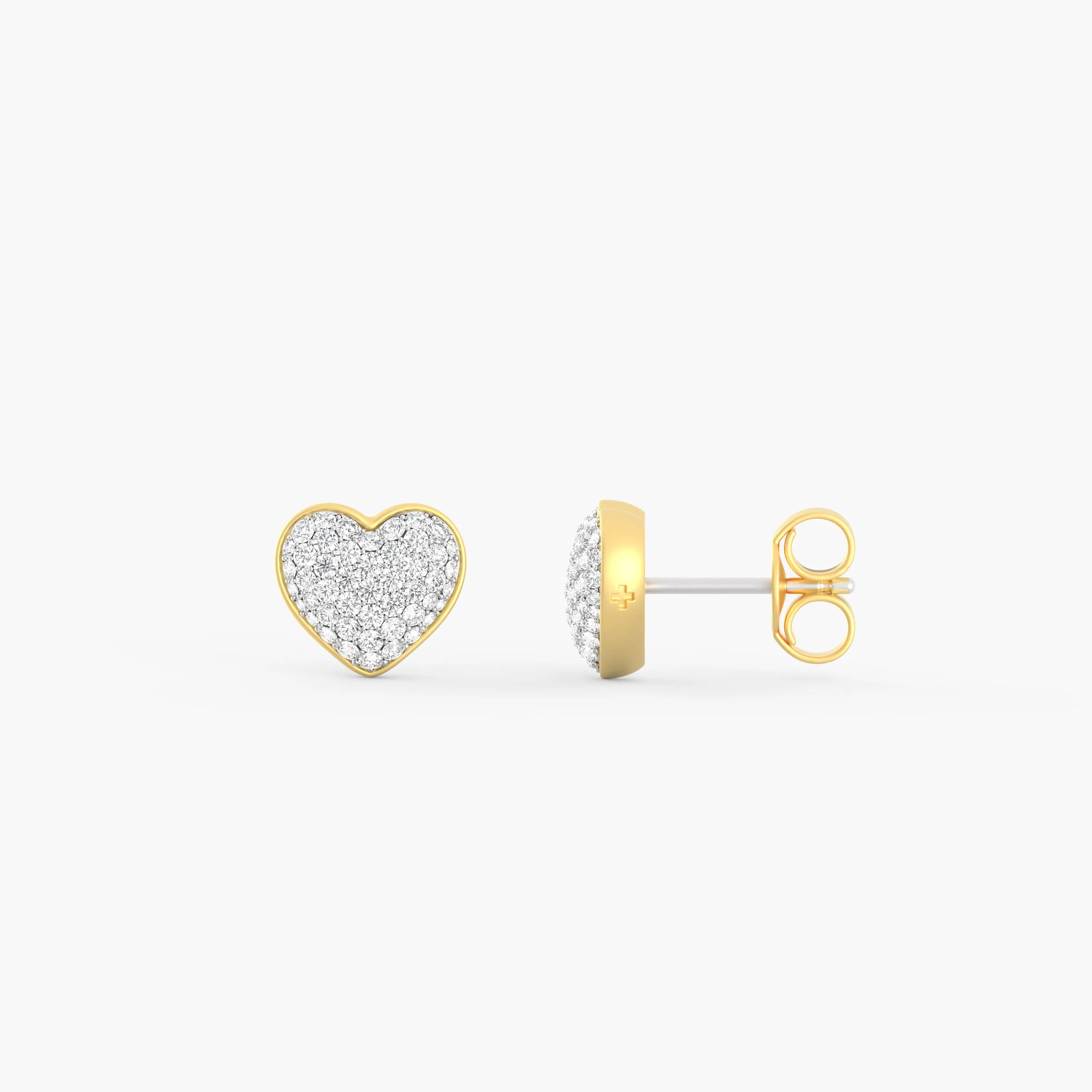 Two-Tone Lover Studs in Gold