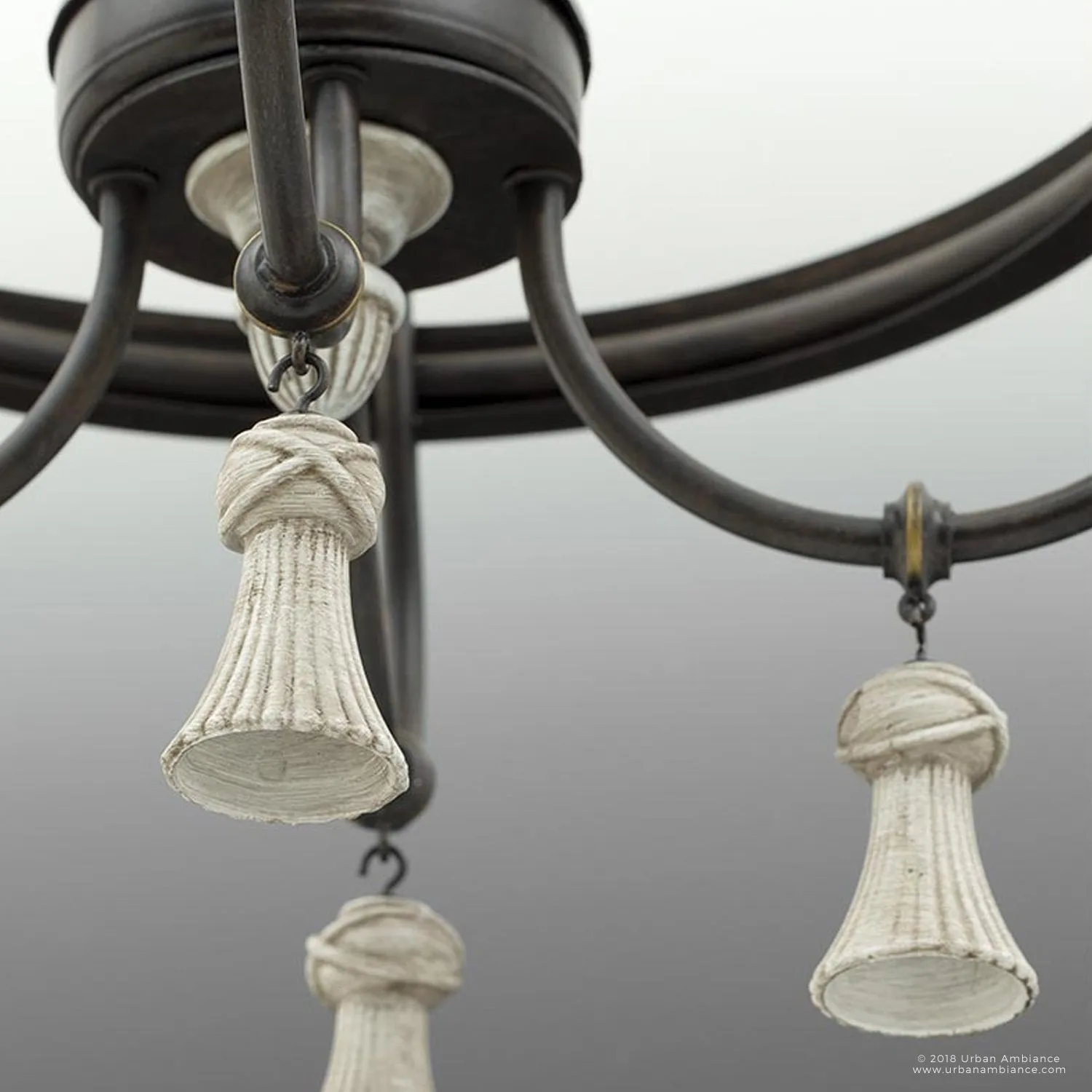 UHP2102 French Rustic Rustic Chandelier, 27.875"H x 26"W, Ancient Bronze Finish, Alicante Collection