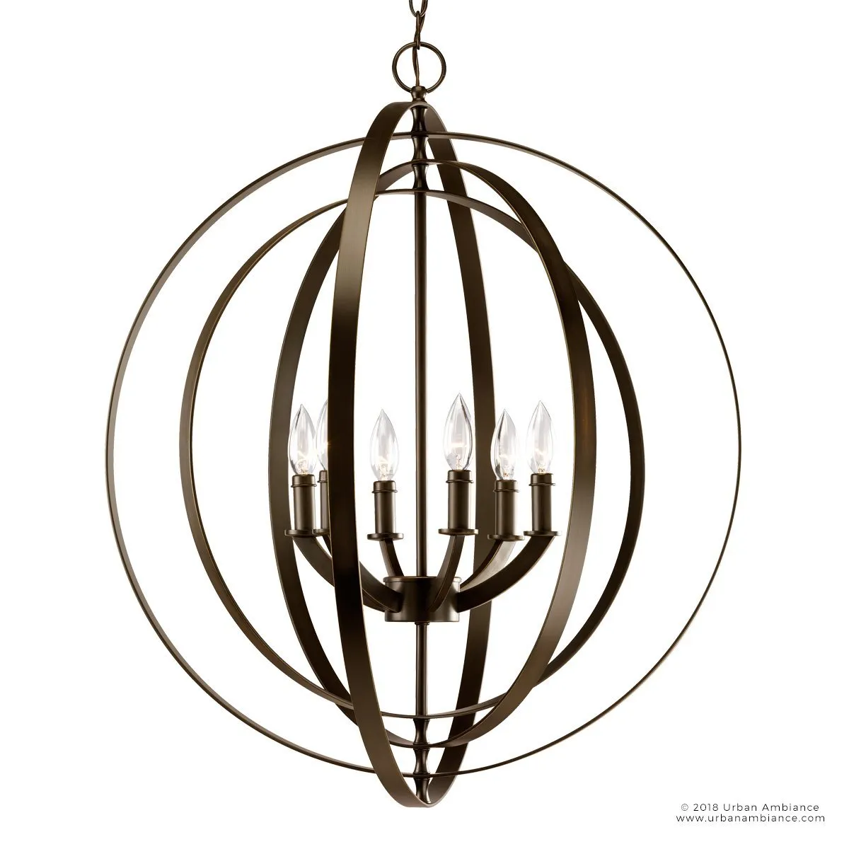 UHP2330 Luxe Industrial Chandelier, 30"H x 27-3/4"W, Olde Bronze Finish, Arezzo Collection