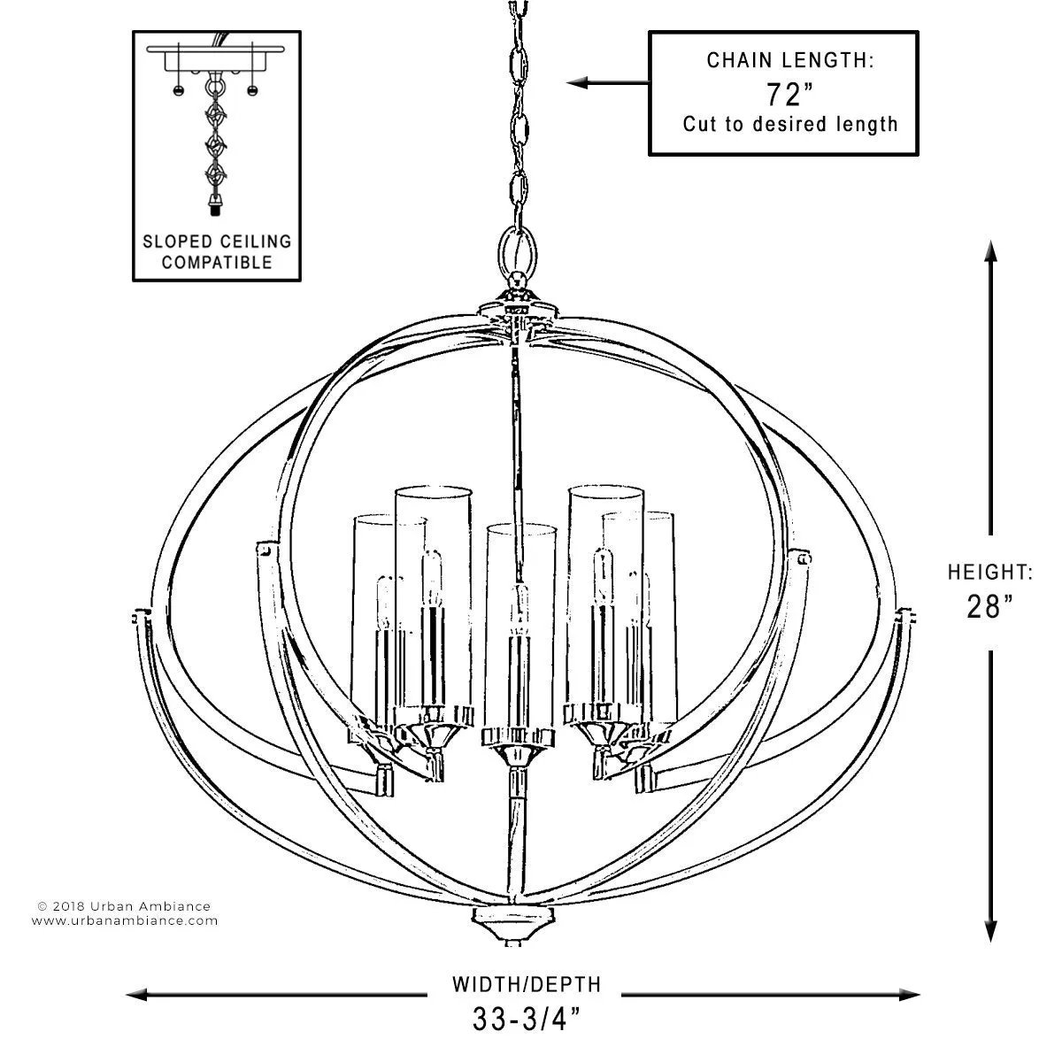 UHP2351 Mediterranean Chandelier, 27-7/8"H x 33-3/4"W, Olde Bronze Finish, Baton Rouge Collection