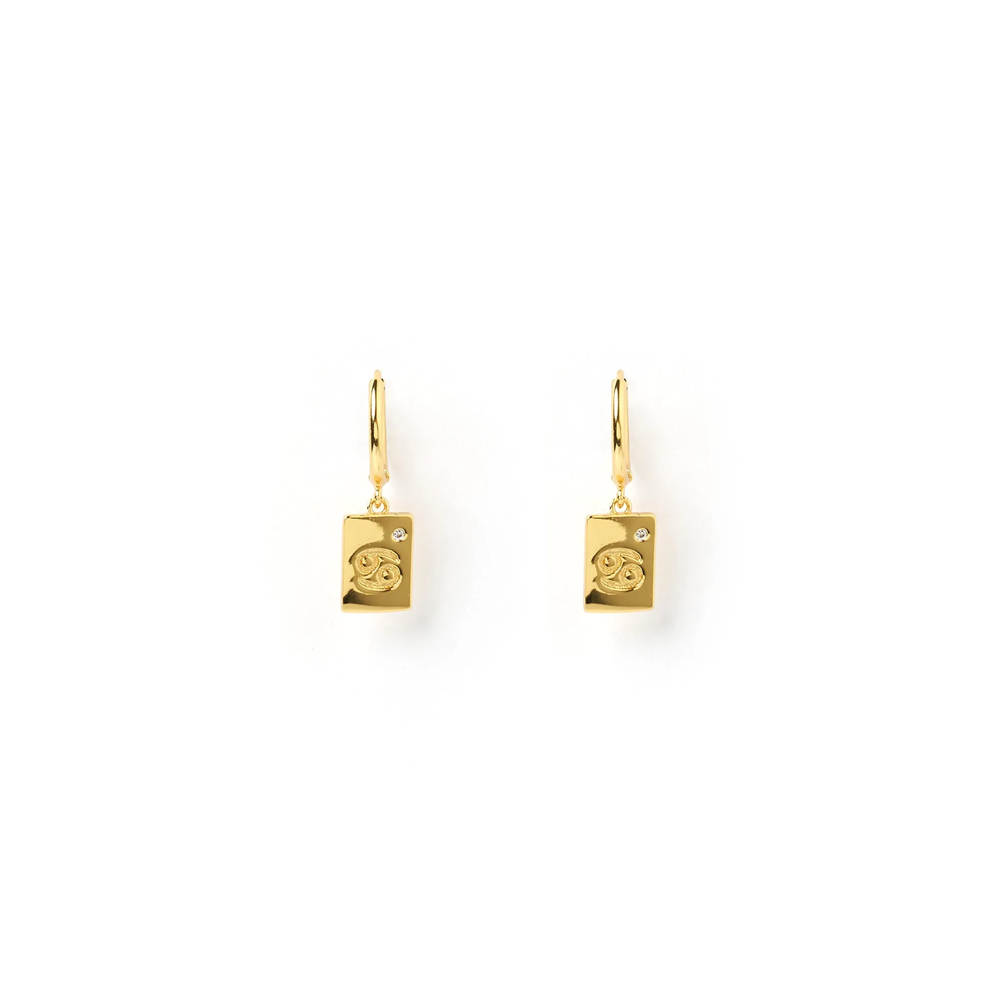 Zodiac Gold Tag Earrings