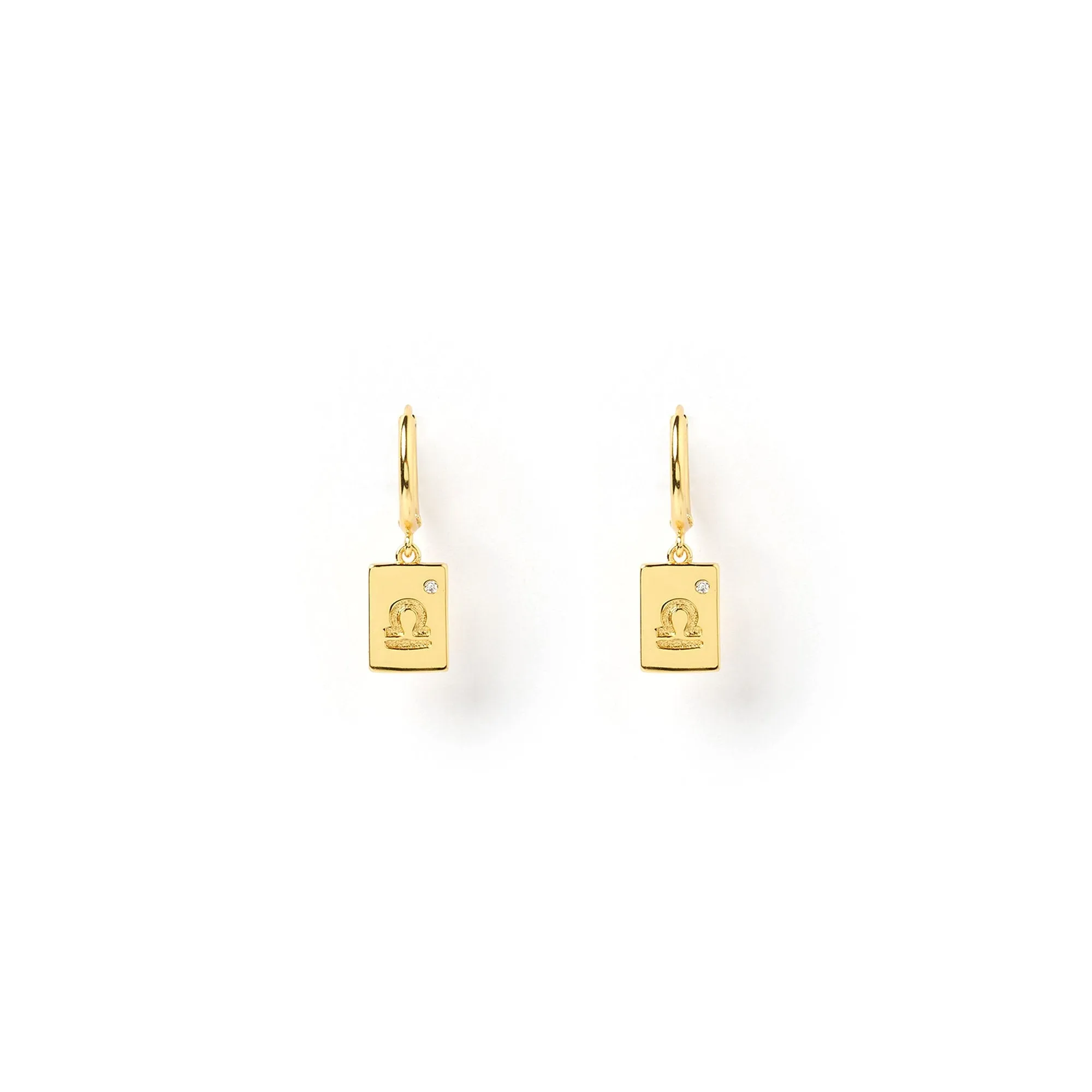 Zodiac Gold Tag Earrings